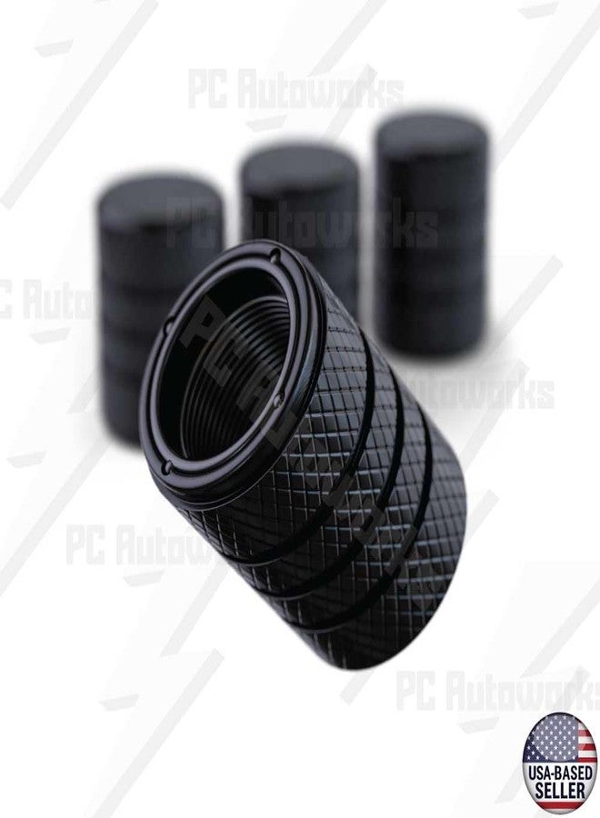 PC Autoworks Aluminum Tire Valve Stem Caps - Anti-Rust, Premium Anodized Aluminum, Corrosion-Resistant, Easy Install, Universal Fit for Car, Truck, Bike, SUV - 1 Pack/Set of 4 (Onyx) - Image 3