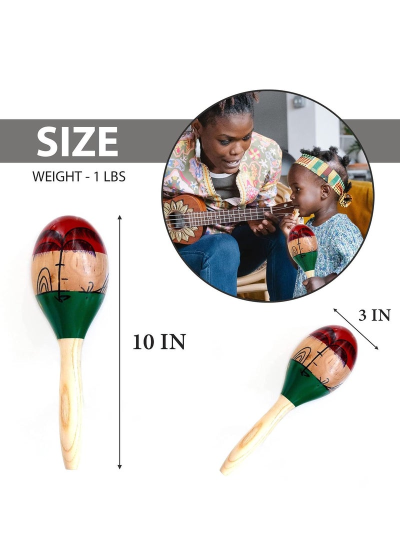 KASTWAVE 2Pcs Professional Maracas Musical Instruments Colorful Wood Rumba Shakers Rattle Hand Percussion of Sand of the Hammer  - Image 5
