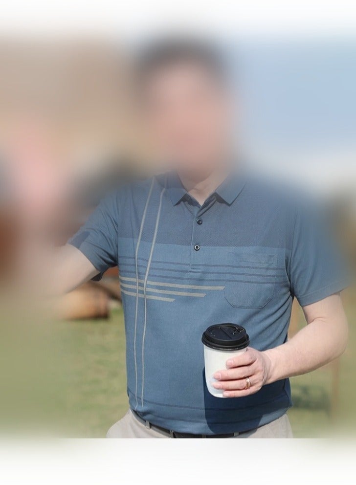 【 Mulberry Silk 5A Antibacterial 】 Men's Short Sleeved T-Shirt Business Polo Shirt  - Image 1