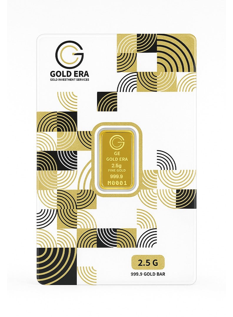 جولد ايرا Gold Era 2.5 Grams Pure Gold Bar – 24K(999.9) Investment-Grade Gold, Certified & Sealed, Ideal for Gifting & Savings  - Image 1