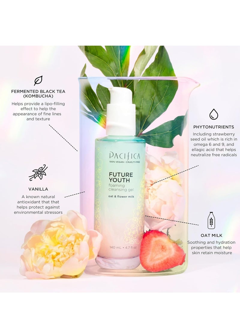 Pacifica Pacifica Future Youth Foaming Face Wash - Hydrating Anti-Aging Cleansing Gel, Dermatologist Tested Gentle Facial Cleanser, Alcohol-Free Vegan Formula for All Skin Types Clean Beauty Cruelty-Free 4.7oz  - Image 2