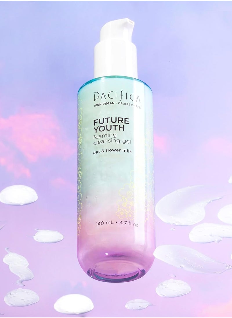 Pacifica Pacifica Future Youth Foaming Face Wash - Hydrating Anti-Aging Cleansing Gel, Dermatologist Tested Gentle Facial Cleanser, Alcohol-Free Vegan Formula for All Skin Types Clean Beauty Cruelty-Free 4.7oz  - Image 3