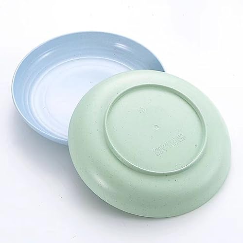 LRUUIDDE Unbreakable Cereal Dinner Plate, 9 Inch Wheat Straw Deep Reusable Plastic, Lightweight Salad Kids for Kitchen Camping BPA FREE Dishwasher Safe - Image 3