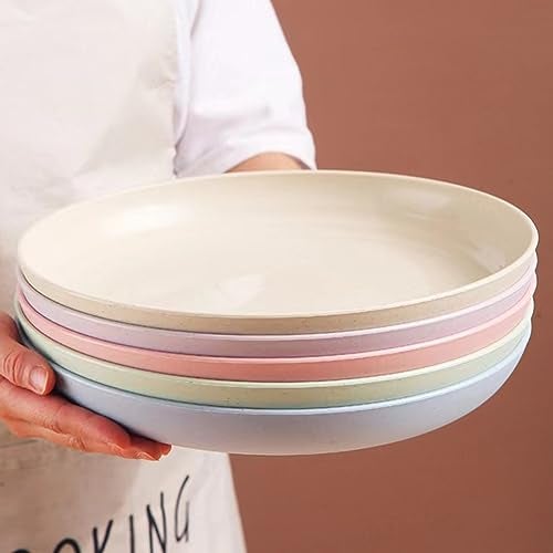 LRUUIDDE Unbreakable Cereal Dinner Plate, 9 Inch Wheat Straw Deep Reusable Plastic, Lightweight Salad Kids for Kitchen Camping BPA FREE Dishwasher Safe - Image 5