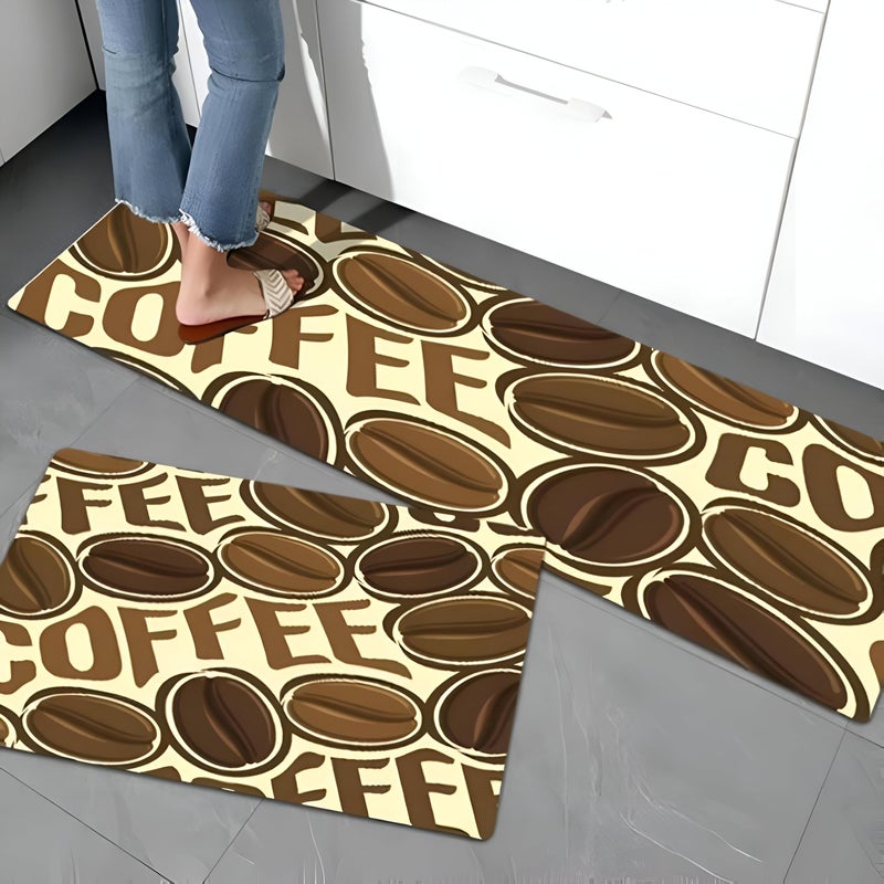 Kitchen Rug Set - Comfortable non-slip mats printed with vibrant patterns, moisture resistant and durable, two-piece chef-style floor mat for home kitchens and sink areas offering daily comfort - Image 3