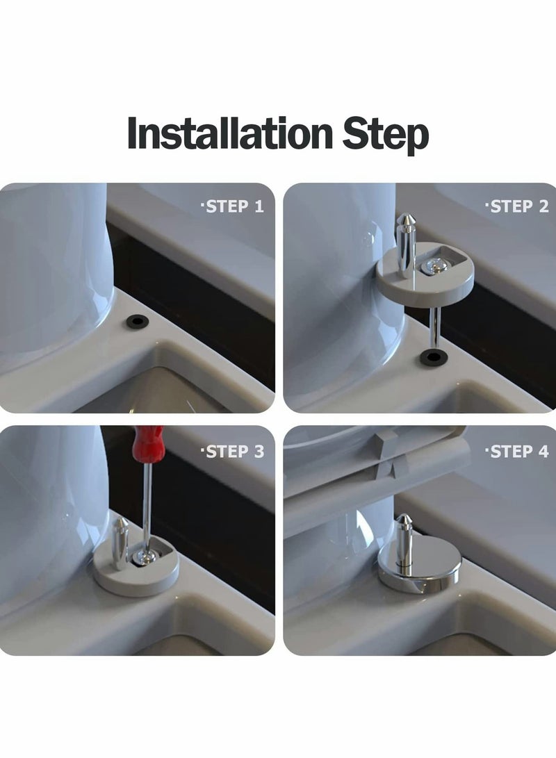 Toilet Seat Hinges Top Fixings,2 Pcs Quick Release Toilet Seat Fixings Universal Toilet Seat Hinge Fittings for WC Toilet Blind Holes - Image 4