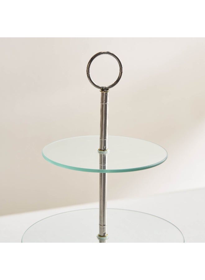 Home Box Coral 3-Tier Glass Cake stand 25 x 35 x 25 cm - Image 3