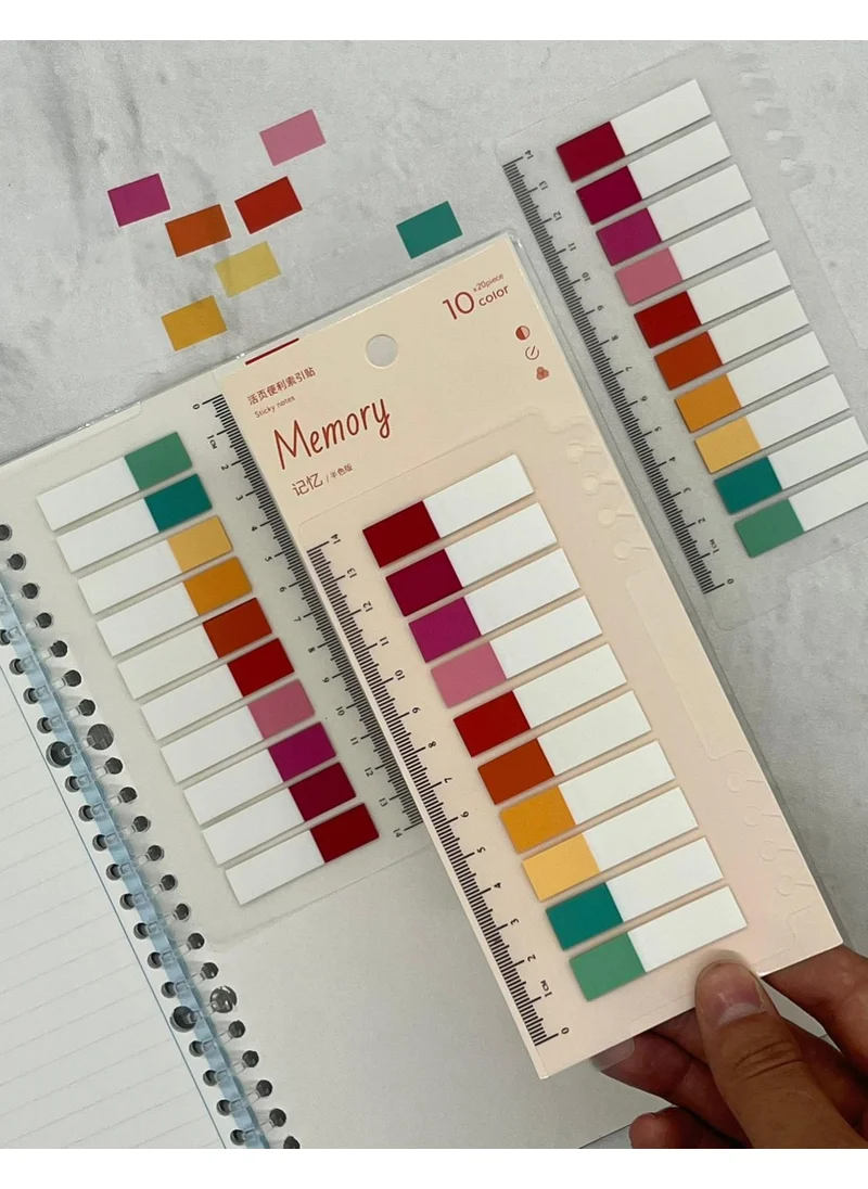 Kağıt Gemi Dükkan Paper Ship Shop 10 Half Color Ruler Memory Transparent Pet Index / Index Sticker / Sticky Note / Post-It