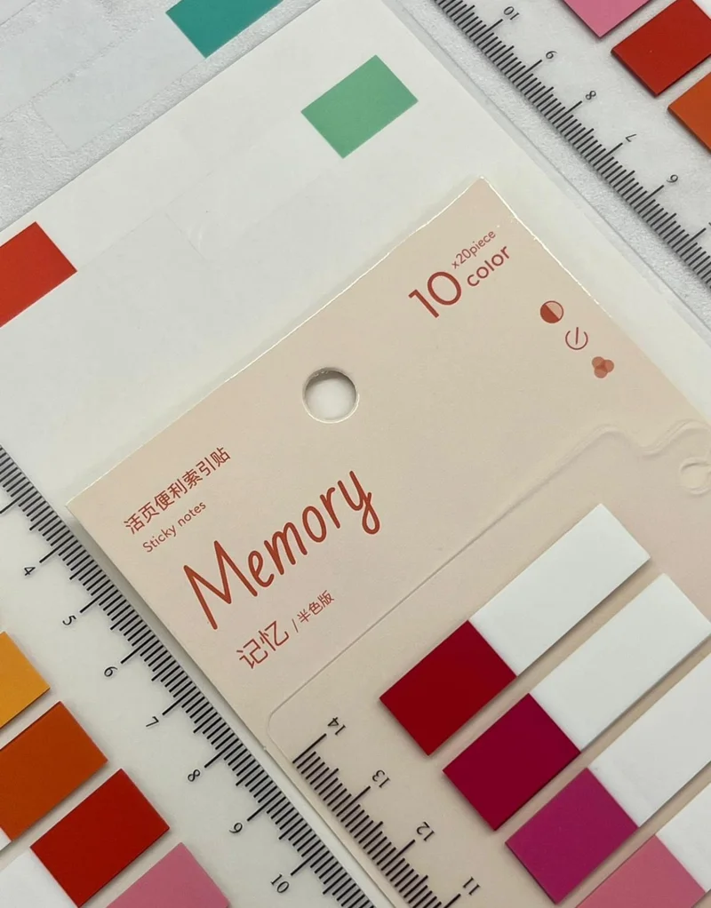 كاغيت جيمي دوكان Paper Ship Shop 10 Half Color Ruler Memory Transparent Pet Index / Index Sticker / Sticky Note / Post-It