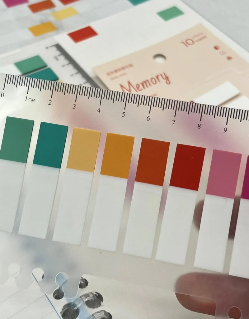 كاغيت جيمي دوكان Paper Ship Shop 10 Half Color Ruler Memory Transparent Pet Index / Index Sticker / Sticky Note / Post-It
