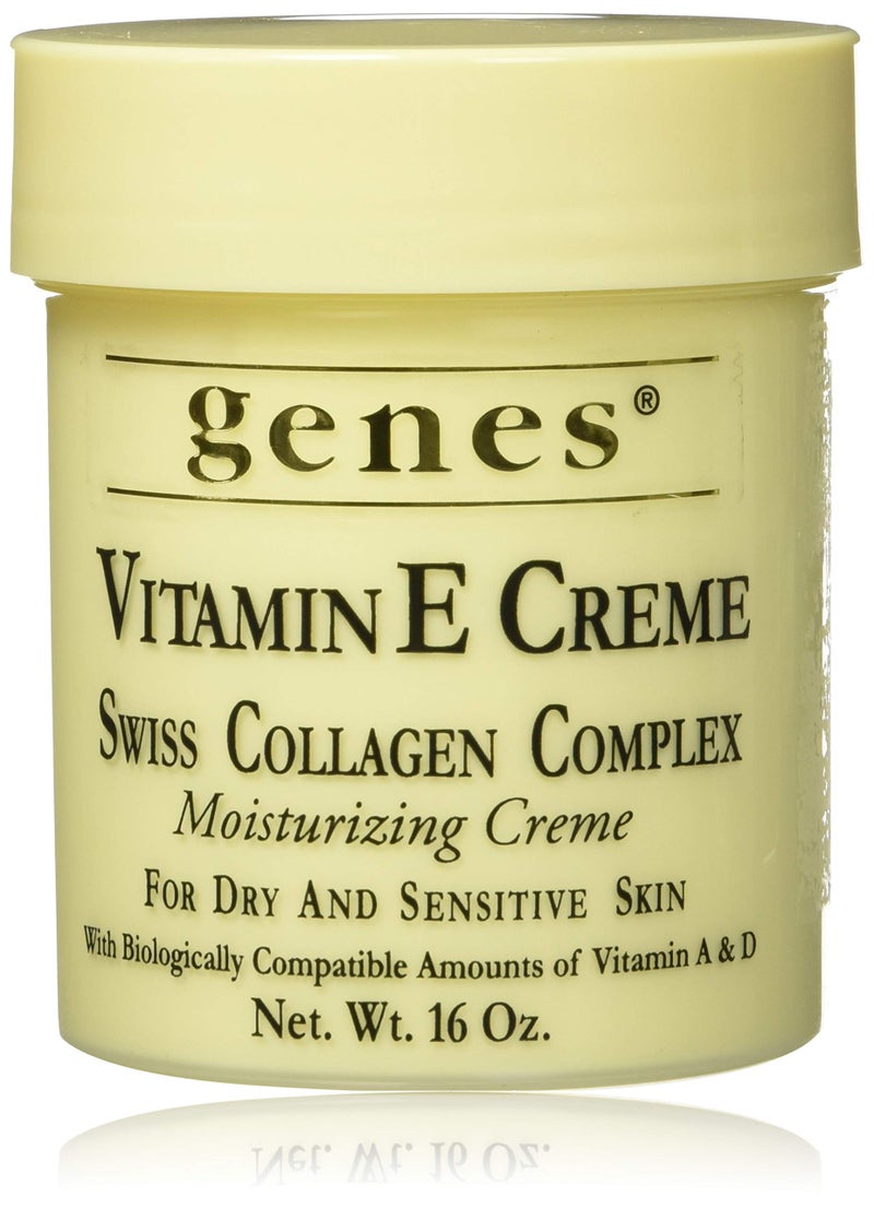 Genes Vitamin E Creme Swiss Collagen Complex Moisturizing Creme for Dry and Sensitive Skin 16 oz - Image 1