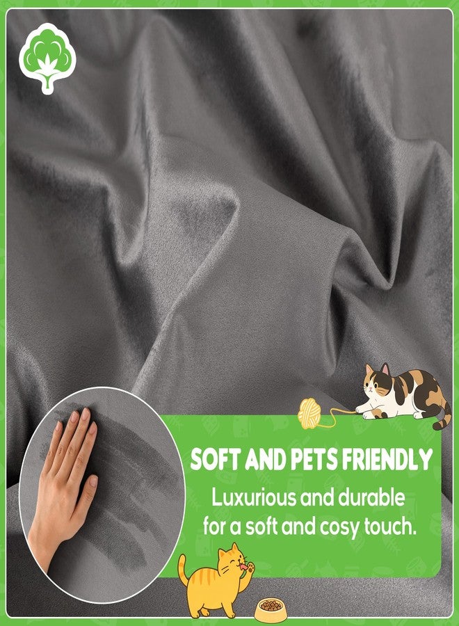 Loiion Cat Scratch Furniture Protector - Ultra Soft, Waterproof Sofa Cover to Keep Cats Off, Pet-Friendly Couch Protectors for Love Seat, Anti-Slip Couch Cover for Pets and Kids 118"X71" Grey - Image 2