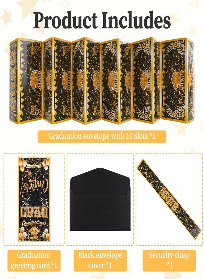 Yuuchoringee 2026 Graduation Money Holder Gift with 10 Slots, Congrat Grad Money Envelopes for Cash Graduation Gifts, Cash Card Holder for College High School Party Supplies(Include Greeting Card and Envelope - Image 3