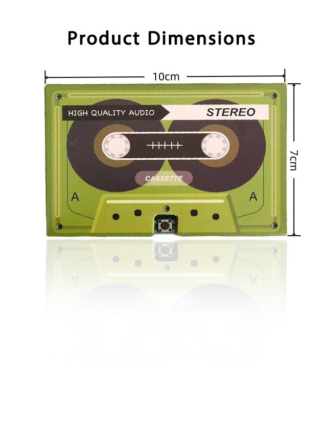 DAREU Voice Greeting Card – 60 Second Recordable Audio Card with Playback – Retro Cassette Talking Sound Card – Personalized Voice Message Greeting for Birthday, Wedding, Anniversary, Special Occasions – Green - Image 4