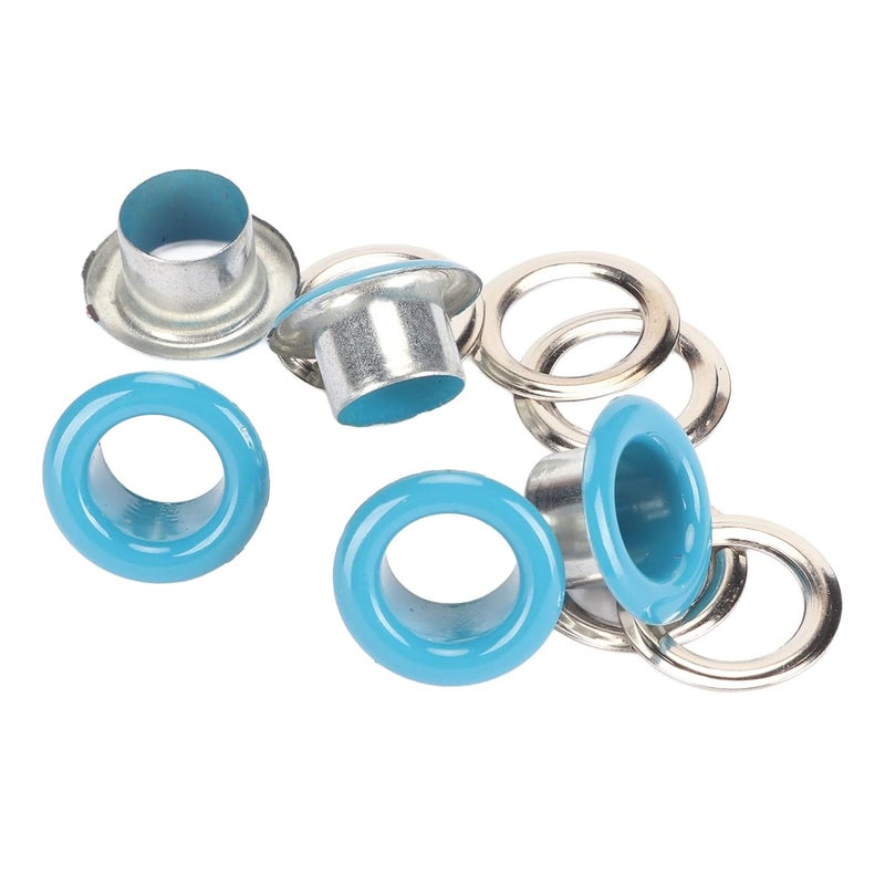 500 Sets Grommet Kit 8mm Round Light Copper Eyelet Set, Multi Purpose Leather Grommets for Shoes Bags Clothing Repair and DIY Craft with Washers (Blue) - Image 2