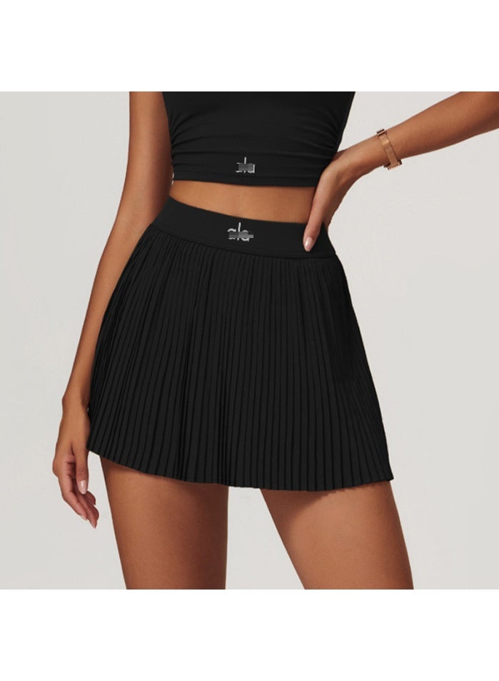 Sports Tennis Skirt Pleated Skirt Fitness Wear Outdoor Anti-exposure Running Skirt Yoga Wear Badminton