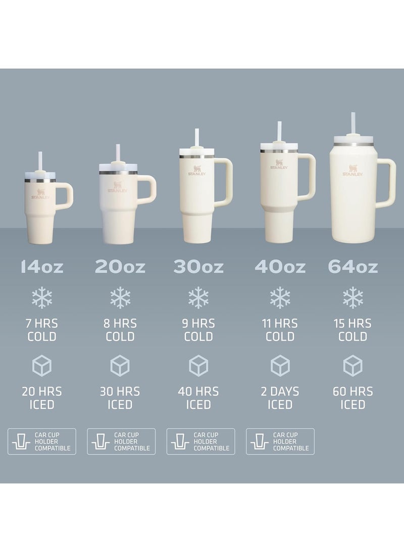 Stanley Quencher H2.0 FlowState Stainless Steel Vacuum Insulated Tumbler with Lid and Straw for Water, Iced Tea or Coffee, Smoothie and More Cream White Stainless Steel 40 oz 32x15x 10cm - Image 5