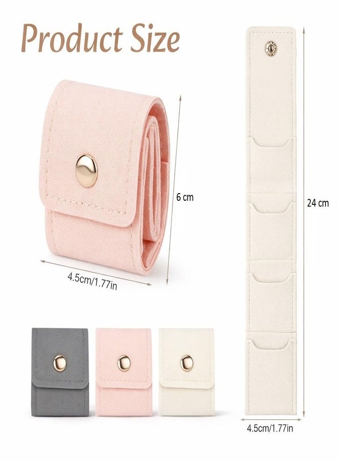 Pekos Mini Jewellery Organizer Pouch for Travel | Portable Jewellery Storage Case with 4 Slot and Snap Lock, Ring Necklace Earring Holder | Compact Travel Jewelry Organizer for Women (Multicolor) - Image 2
