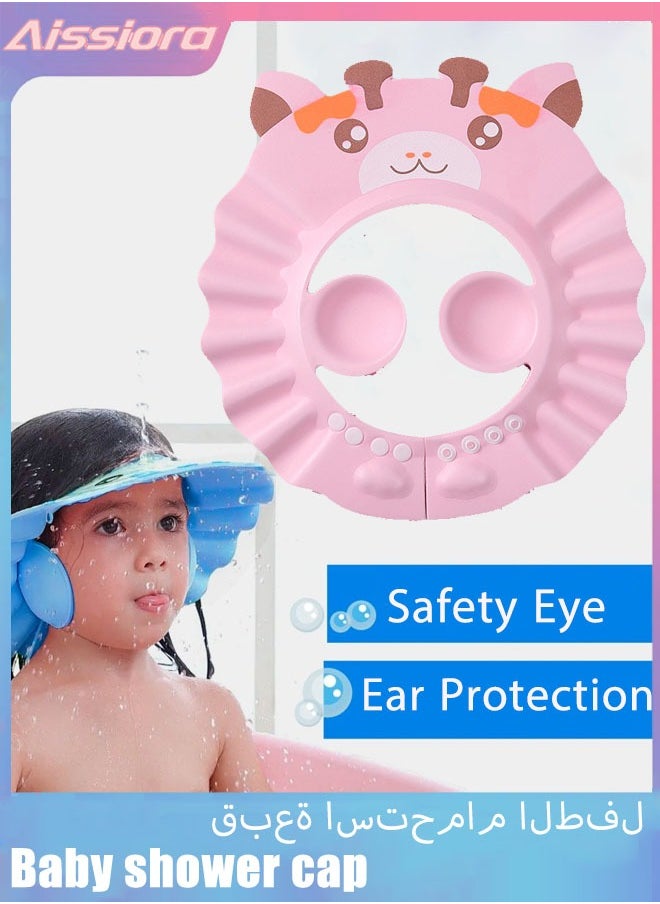 Aissiora Baby Shower Cap Adjustable Silicone Shampoo Visor Bath Hat, Infants Soft Protection Safety, Protect Ear Eye Baby Hair Washing Aids for Baby Toddler Children Kids  - Image 1