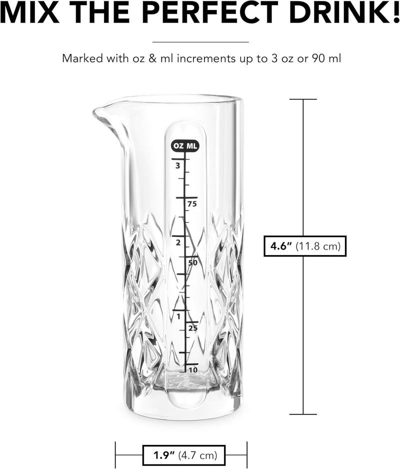 Final Touch Yarai Jigger - Precision Cocktail Mixing Tool with Spout for Drip-Free Pouring - Heavy-Duty Glass Construction - Classic Japanese Design - 3.4oz / 100ml Capacity (FTA7035) - Image 5