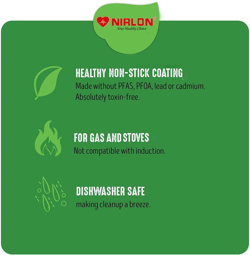 Nirlon Nirlon Gas Compatible NonStick Non Induction Aluminium Cookware Set of 4 Pieces FP11_RT_GP245_CS24  - Image 4