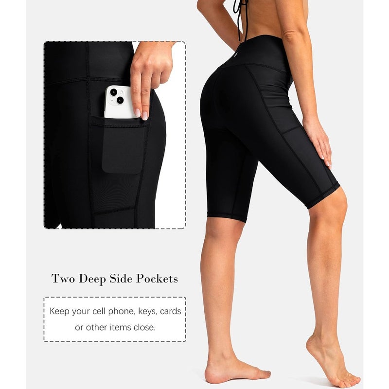Women's Swim Shorts with High Waist and Pockets, UPF 50+, Long Board Swim Trunks with Lining for Women - Image 4