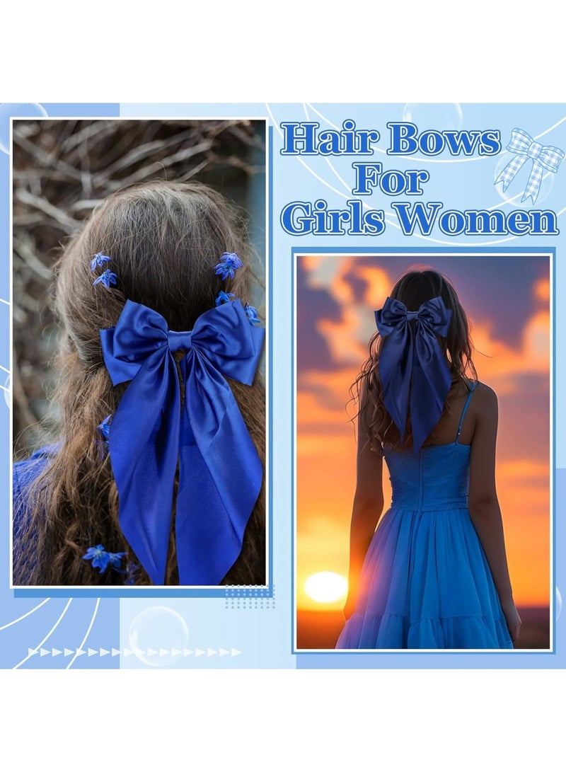 SYOSI Hair Bows for Women, Silky Satin Large Hair Clips with Long Tail Design, Elegant Ribbon Hair Accessories for Daily Wear and Special Occasions, 5 Pcs - Image 3