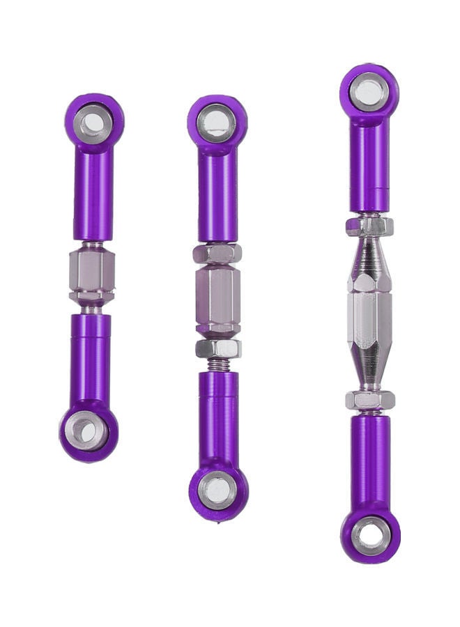 NIBEMINENT Metallic Pull Rod Kit For 144001 124019 124018 1/12 1/14 RC Car Purple 12.5x2x9.3cm - Image 1
