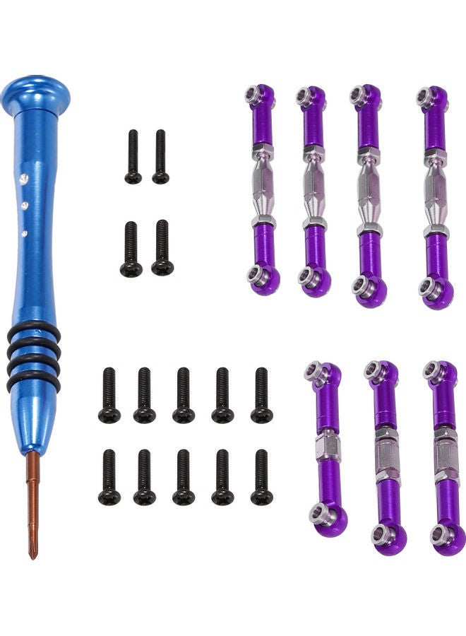 NIBEMINENT Metallic Pull Rod Kit For 144001 124019 124018 1/12 1/14 RC Car Purple 12.5x2x9.3cm - Image 2