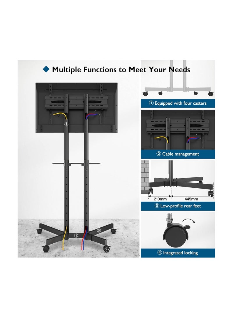 Universal Mobile TV Stand for 32-85 Inch Plasma/LCD/LED/OLED Televisions, Castors, Max Load 60 kg, Max VESA 600 x 400 mm - Image 2