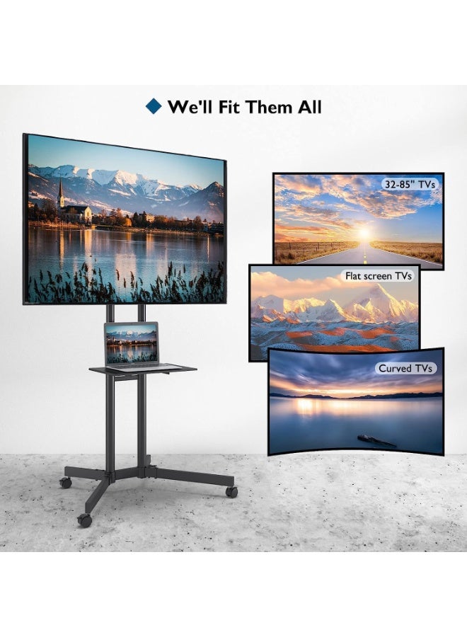 Universal Mobile TV Stand for 32-85 Inch Plasma/LCD/LED/OLED Televisions, Castors, Max Load 60 kg, Max VESA 600 x 400 mm - Image 4