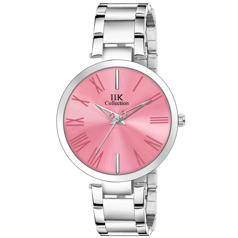 IIK COLLECTION Watches for Women Round Studded Dial | Quartz Movemnet |Long Battery Life|Stainless Steel Bracelet Chain Strap|Double Lock Clasp Safety Watches for Girls - Image 4