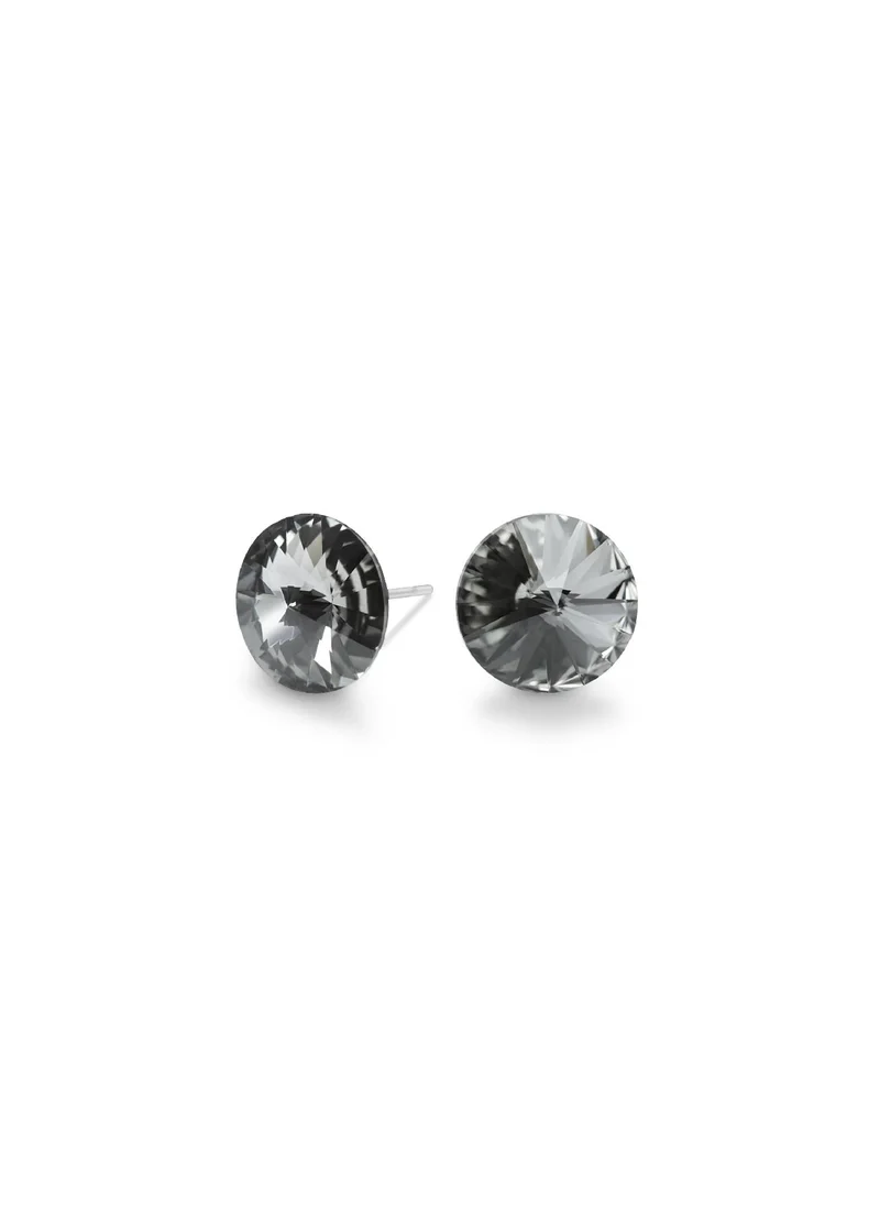 Seona MILA Silver Night Crystal Stud Earrings – Bold & Sophisticated