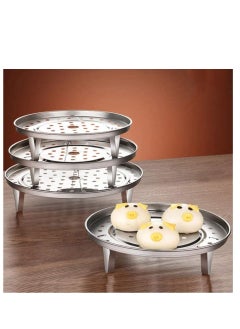 Y&D Stainless Steel Round Steamer Rack Plate Three-legged Steaming Stand for Home Kitchen Cooking Small Size  - Image 5