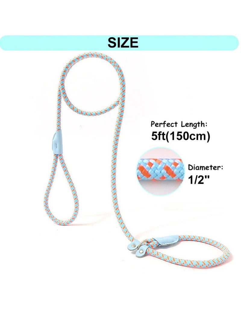 Durable 5FT Slip Lead Dog Leash, Perfect for Puppy Training and No Pull Behavior, Easy Loop Design for Comfortable Walks