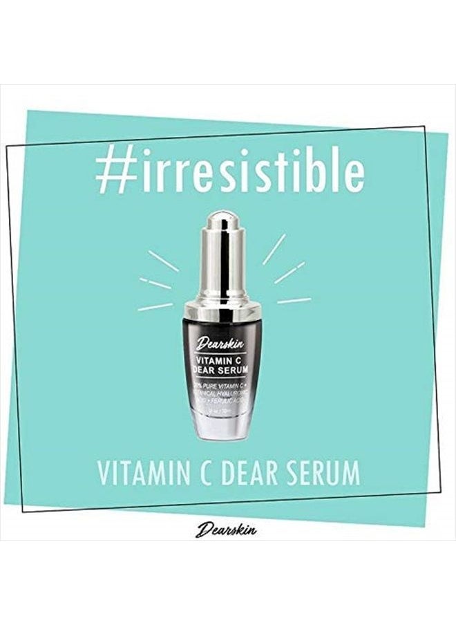 Dearskin - 2 PACK Vitamin C Serum 20% - PURE L-ASCORBIC ACID, Ferulic Acid, Hyaluronic Acid Botanic, Vitamin E Organic Cruelty Free for Face and Neck Best Antioxidant, Treatment for Wrinkles, Men and Women - Image 1