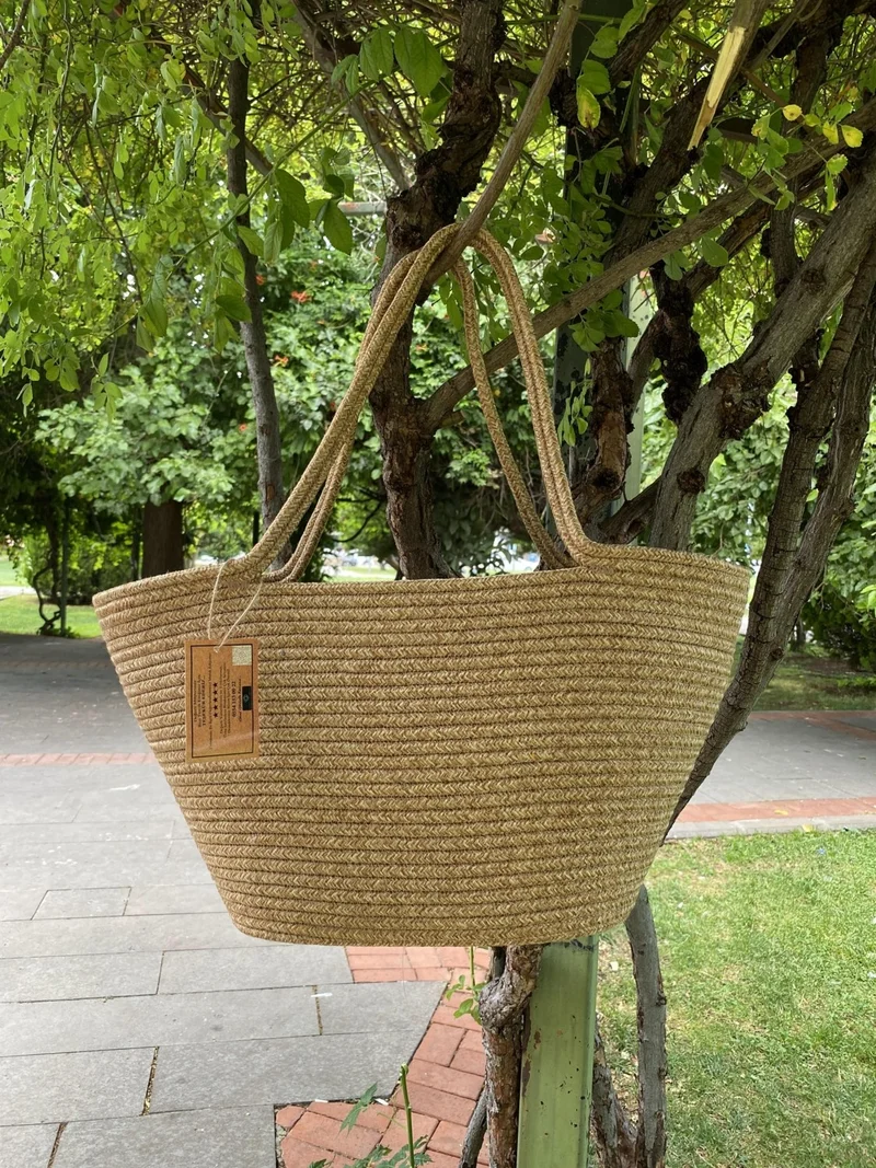 بدز ديري Jute Straw Look Handbag Beach Bag Shoulder Bag