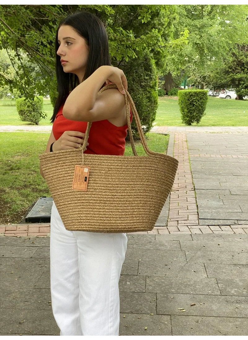 BDZ Deri Jute Straw Look Handbag Beach Bag Shoulder Bag