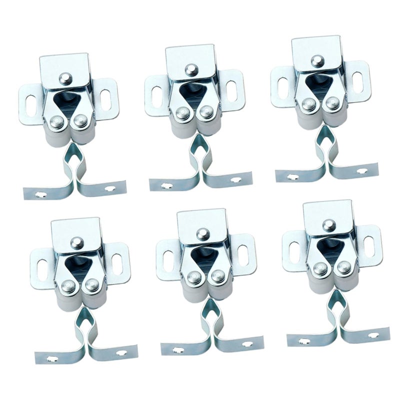 6Pcs Silver Metal Roller Catches For Cabinet Doors Smooth Closing Heavy Duty Latches Easy Installation 4 50X3 20X1 00CM - Image 2