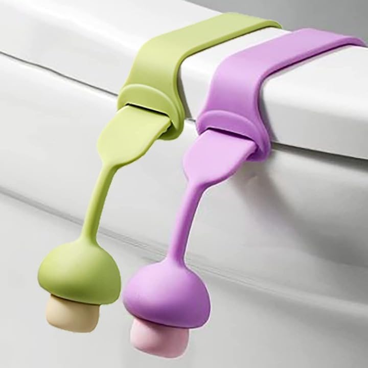 Redvant 2Pcs Silicone Toilet Seat Cover Lifter | Self-Adhesive Toilet Seat Holder For Bathroom Accessories | Toilet Seat Cover Sport Lifter Clip (Multicolor) (2) - Image 1