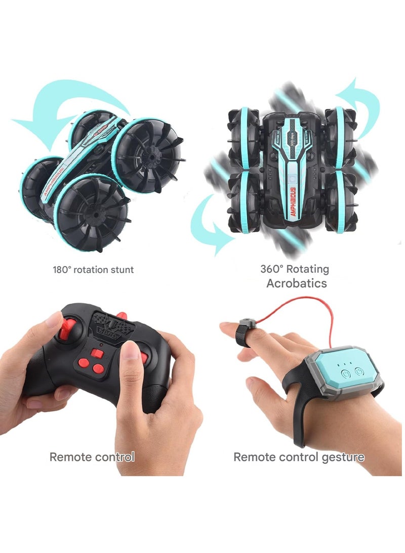 VITION Remote Controlled Car, Gesture Sensor, Waterproof RC Stunt Car, Amphibious Vehicle with 50 Meters Remote Control, 360 Degree Rotation, Off-Road Remote Controlled Car for Kids (Red) - Image 5