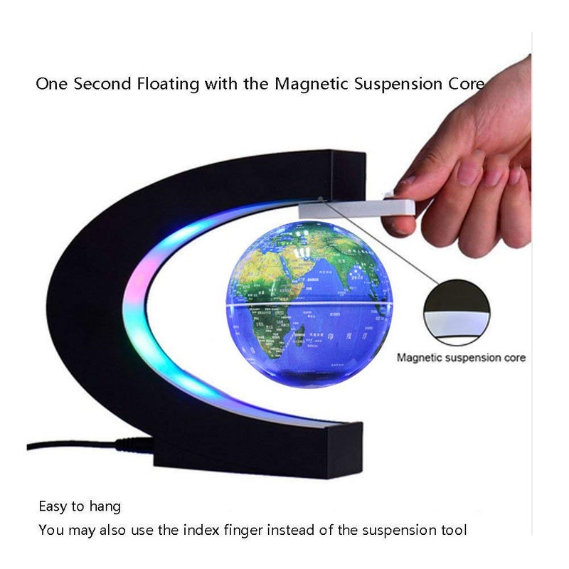 FUZADEL Multi-Color Changing Floating Globes Levitating Globes Lamp Magnetic Levitation Floating Globes of the World for Home/Office Desk Floating Magnet World Globe (Valentines Day Decorations) - Image 3