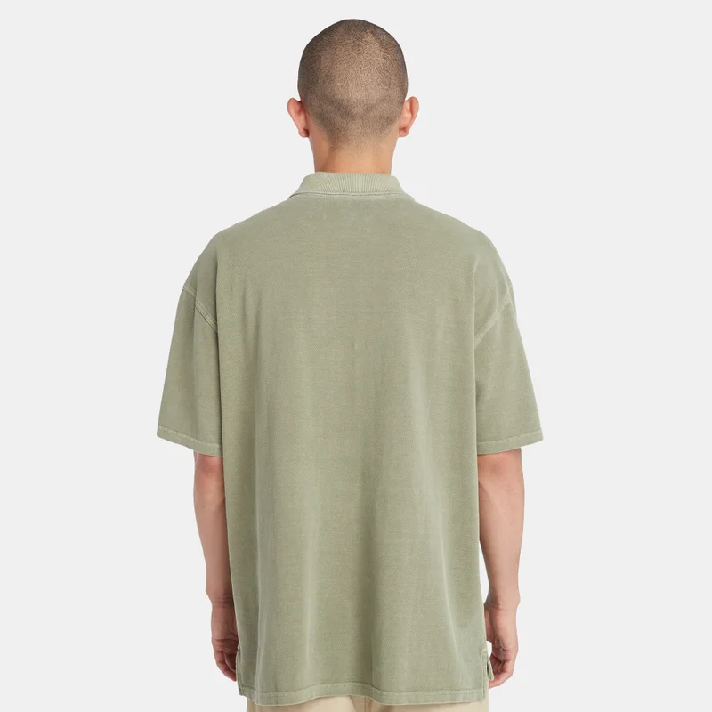 Timberland Green Men's Garment Dye Polo Shirt for Men | Best Price UAE