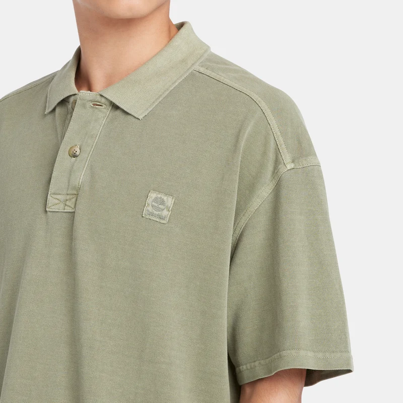 Timberland Green Men's Garment Dye Polo Shirt for Men | Best Price UAE