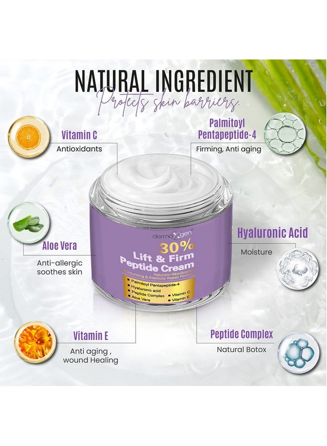 dermaxgen 30% Matrixyl 3000 Face Cream Skin Elasticity Repair Cream Matrixyl 3000 Peptides Lift & Firm With Vitamins C And E Hyaluronic Acid Aloe Vera 1.7Fl Oz (30% Peptide Cream) - Image 2