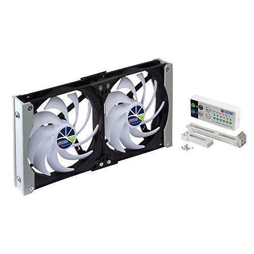 TITAN- 12V DC IP55 Waterproof Double Rack Mount Ventilation Cooling Fan with Timer and Speed Controller- TTC-SC20 (90mm) - Image 1