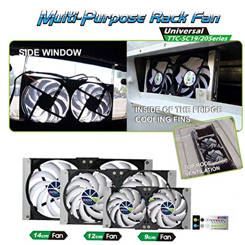 TITAN- 12V DC IP55 Waterproof Double Rack Mount Ventilation Cooling Fan with Timer and Speed Controller- TTC-SC20 (90mm) - Image 2
