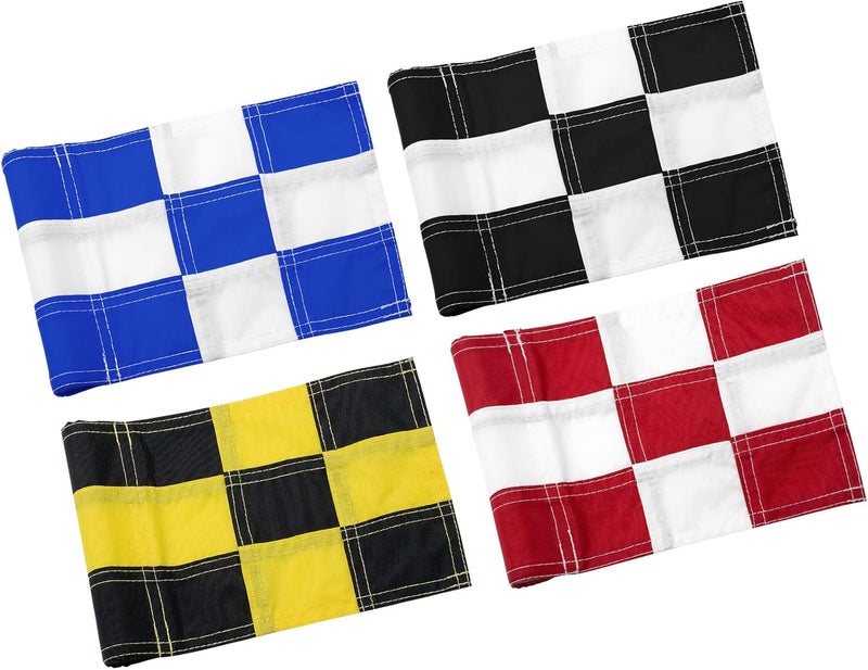 KINGTOP Checkered Golf Flag All 8x6 Inch – 420D Nylon, Tube Inserted – Mini Practice Putting Green Flags for Yard - Image 1