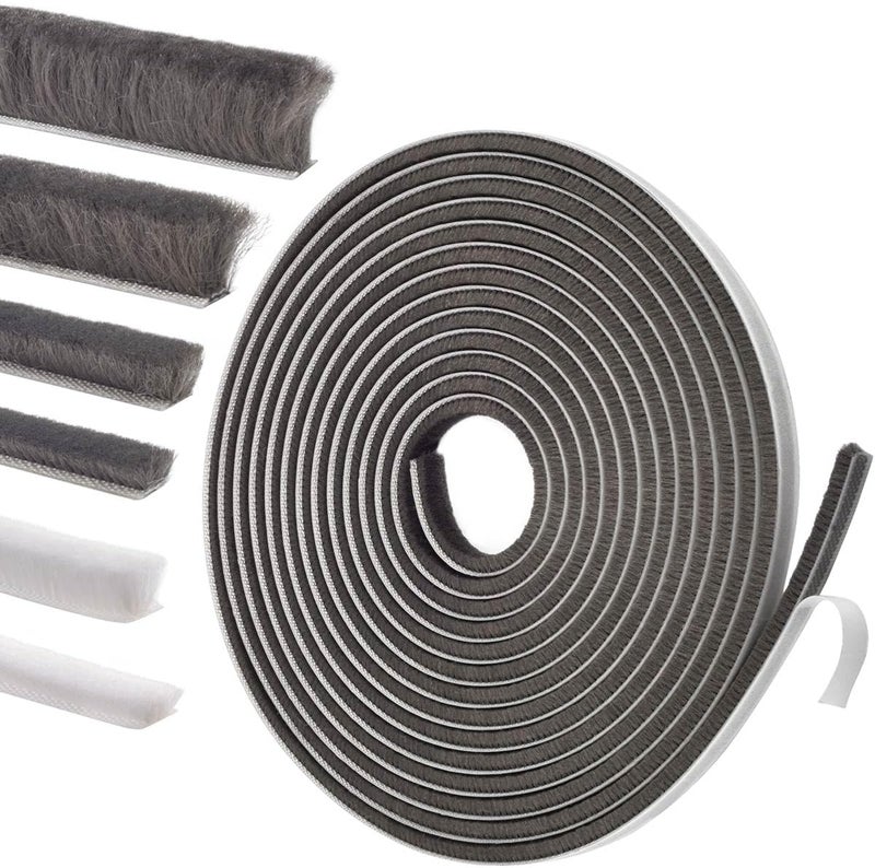YOCCEK Self-Adhesive Weather Stripping Seal for Doors & Windows – Soundproof Insulation Gap Filler for Sliding, Exterior, Front, and Jamb Frames – 0.2" x 0.35" x 16.5 ft, Gray - Image 1