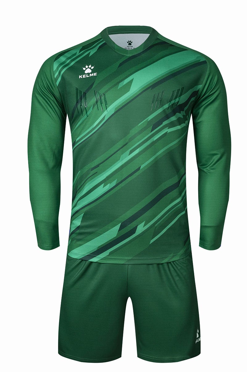KELME Soccer Goalkeeper Jersey Pro Set Uniform - Padded Goalkeeper Shirt Shorts Socks - Men's Goalie Jersey Adults Kids (Green, Kids 10) - Image 2